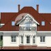 Проект узкого двухэтажного дома из керамоблоков с одноместным гаражом и эркером - LG-55