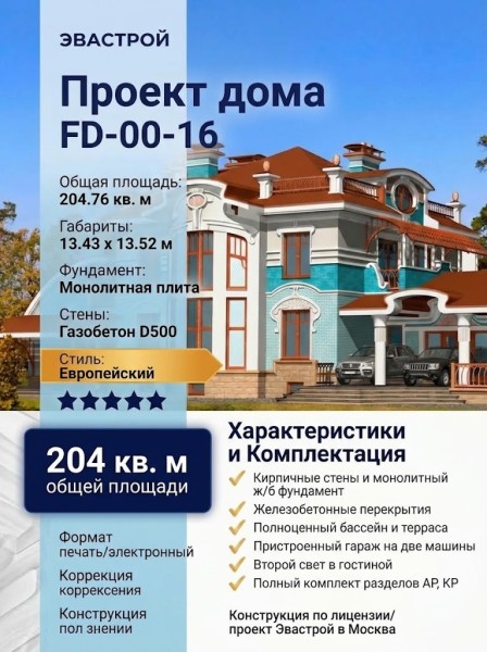 Проект индивидуального двухэтажного жилого дома