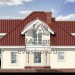 Проект узкого двухэтажного дома из керамоблоков с эркером и одноместным гаражом - SK-111