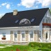 Проект узкого двухэтажного дома из керамоблоков с эркером и одноместным гаражом - SK-53
