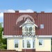 Проект узкого жилого дома в европейском стиле из газобетона с мансардой и одноместным гаражом с площадью до 150 кв м