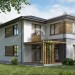 Проект узкого двухэтажного дома из газобетона с размерами 10 м на 22 м и площадью до 300 кв м