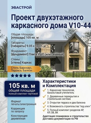 Проект двухэтажного дома из каркаса с террасой