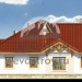 Проект узкого одноэтажного дома из керамоблоков с эркером и одноместным гаражом - SK-54