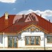 Проект узкого одноэтажного дома из керамоблоков с эркером и одноместным гаражом - SK-54