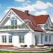 Проект узкого двухэтажного дома из керамоблоков с эркером и двухместным гаражом - SK-40