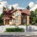 Проект квадратного жилого двухэтажного дома в европейском стиле с кабинетом