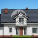 Проект узкого двухэтажного дома из керамоблоков с эркером и одноместным гаражом - SK-41