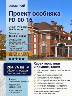 Проект индивидуального двухэтажного жилого дома