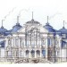 Проект четырехэтажного дома в стиле барокко с цокольным и мансардным этажом, сауной и бассейном, с размерами 36 м на 33 м
