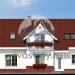 Проект одноэтажного узкого дома с мансардным этажом, одноместным гаражом и кабинетом до 200 кв м