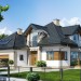 Проект квадратного двухэтажного коттеджа из керамоблоков в европейском стиле с двухместным гаражом и камином - VV-35