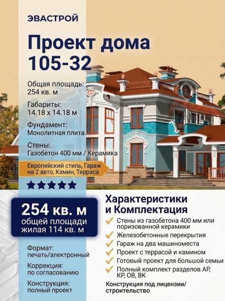 Проект квадратного двухэтажного дома с двухместным гаражом 14 на 14 м