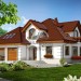 Проект квадратного двухэтажного дома с двухместным гаражом 14 на 14 м