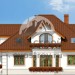 Проект квадратного двухэтажного дома с двухместным гаражом 14 на 14 м