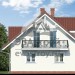 Проект квадратного двухэтажного дома из керамоблоков с эркером и террасой - LG-5