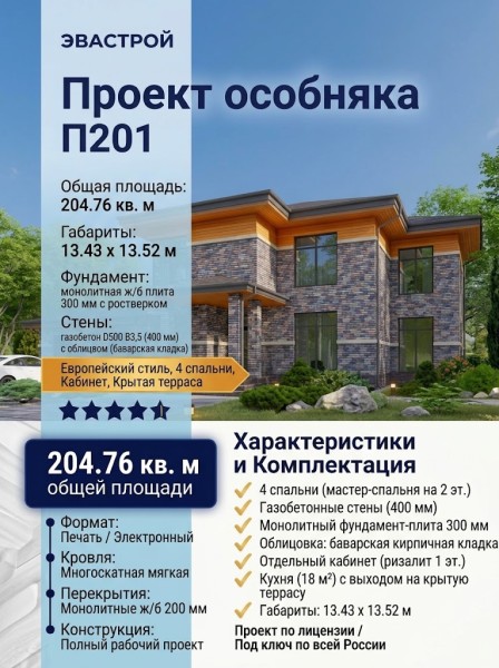Проект индивидуального двухэтажного жилого дома