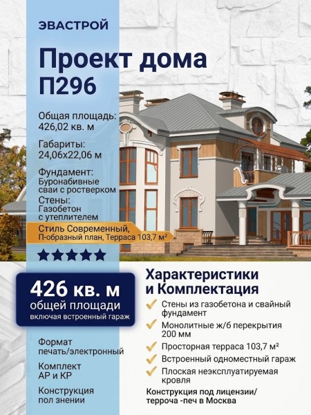 Проект жилого одноэтажного дома с одноместным гаражом