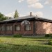 Проект квадратного одноэтажного дома в европейском стиле с верандой и кабинетом