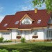 Проект узкого двухэтажного дома с одноместным гаражом и камином