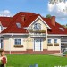 Проект узкого двухэтажного дома из керамоблоков с камином и одноместным гаражом - SK-67