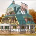 Проект узкого трёхэтажного дома из кирпича в стиле барокко с мансардным этажом и одноместным гаражом, с площадью до 400 кв м