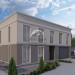 Проект индивидуального двухэтажного жилого дома с плоской кровлей в стиле ХАЙТЕК с гаражом и мастерской