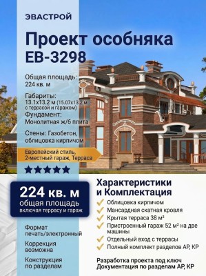 Проект двухэтажного дома с площадью до 250 кв м и двухместным гаражом