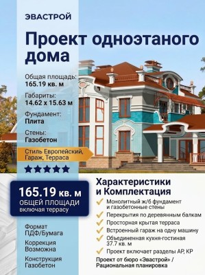 проект одноэтажного дома с одноместным гаражом