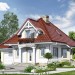 Проект двухэтажного дома из газобетона с одноместным гаражом и эркером - LG-33