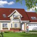 Проект узкого двухэтажного дома из керамоблоков с двухместным гаражом и камином - LG-64