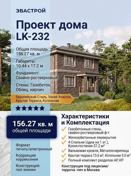 Проект узкого двухэтажного дома с площадью до 200 кв м