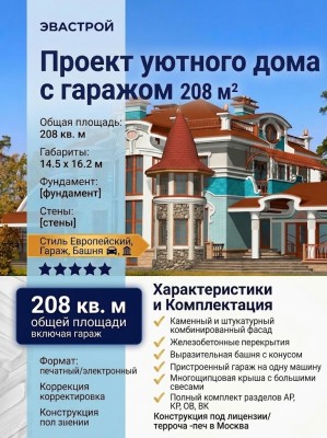 Готовый проект небольшого уютного загородного дома с гаражом