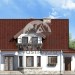 Проект квадратного двухэтажного дома из керамоблоков с одноместным гаражом и камином - LG-67
