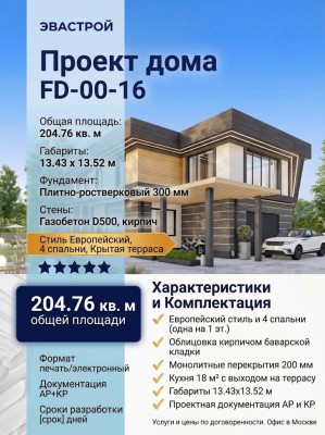 Проект индивидуального двухэтажного жилого дома