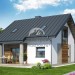 Проект двухэтажного квадратного дома из керамоблоков с террасой и камином - NA-1