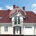 Проект двухэтажного дома из керамоблоков с двухместным гаражом и эркером - SK-19
