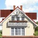 Проект узкого двухэтажного дома из керамоблоков с одноместным гаражом и мансардой - LG-42