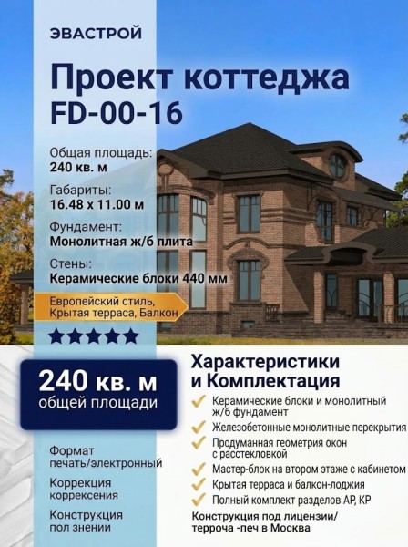 Проект двухэтажного коттеджа