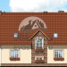 Проект узкого жилого двухэтажного дома из керамоблоков с мансардой и одноместным гаражом - VR-10