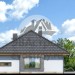 Проект узкого одноэтажного дома из керамоблоков с одноместным гаражом и эркером - SK-24